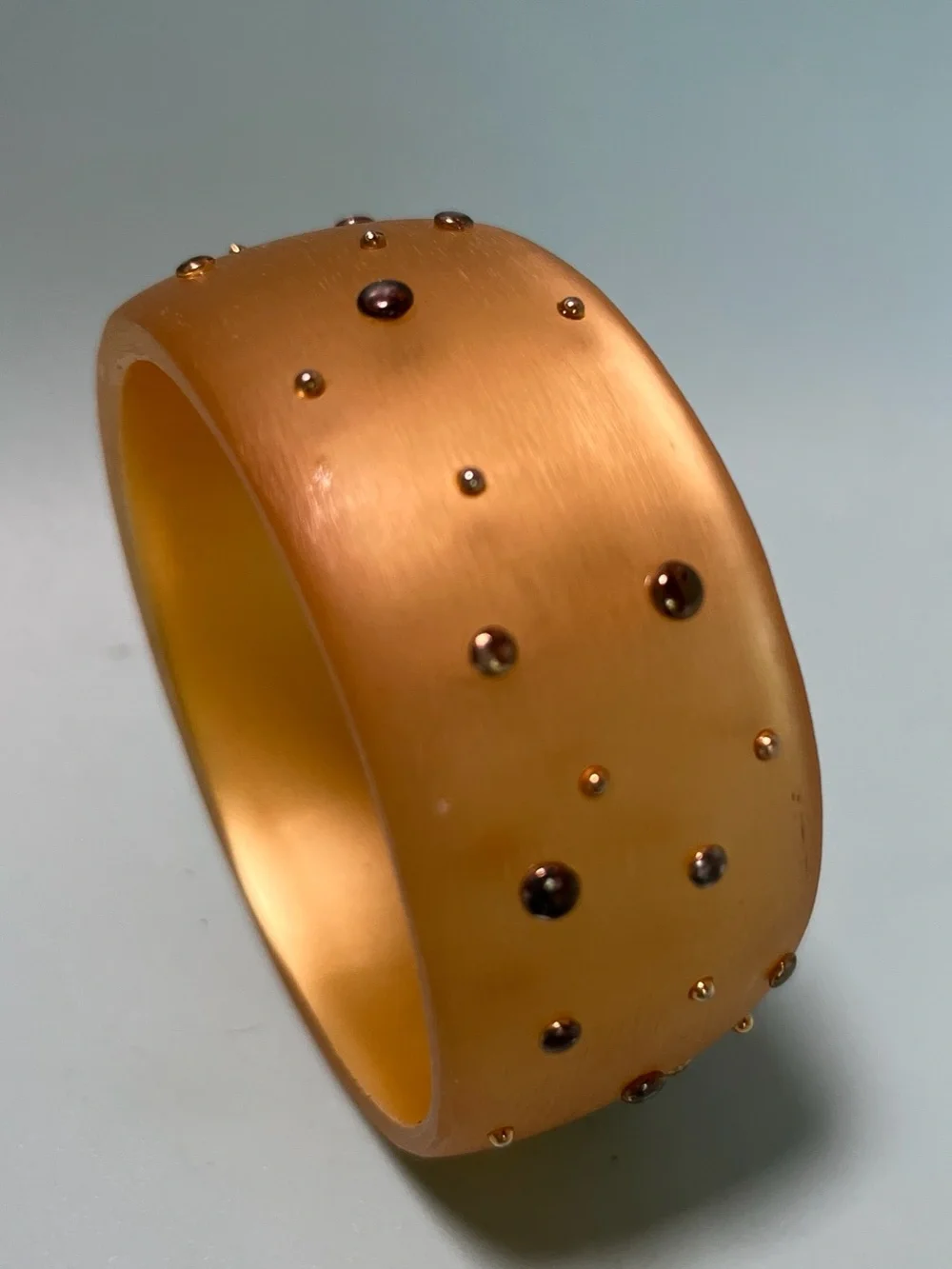 Alexis Bittar Yellow Resin Bangle with Gold Metal Studs